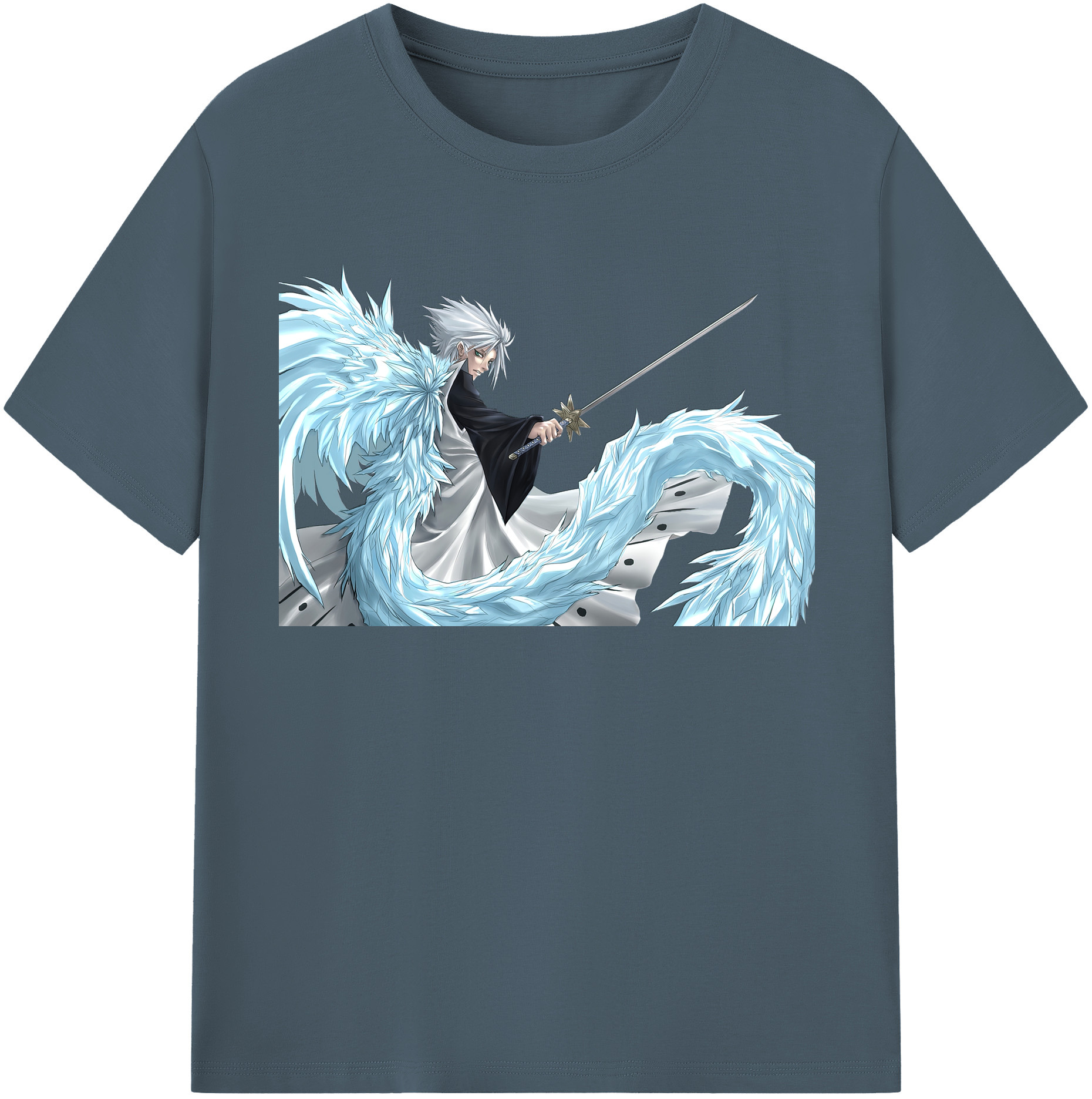 （画像用） ブリーチ 日番谷冬獅郎（ひつがや とうしろう） BLEACH Hitsugaya Toushirou 綿100％半袖Tシャツ（フロントプリント）